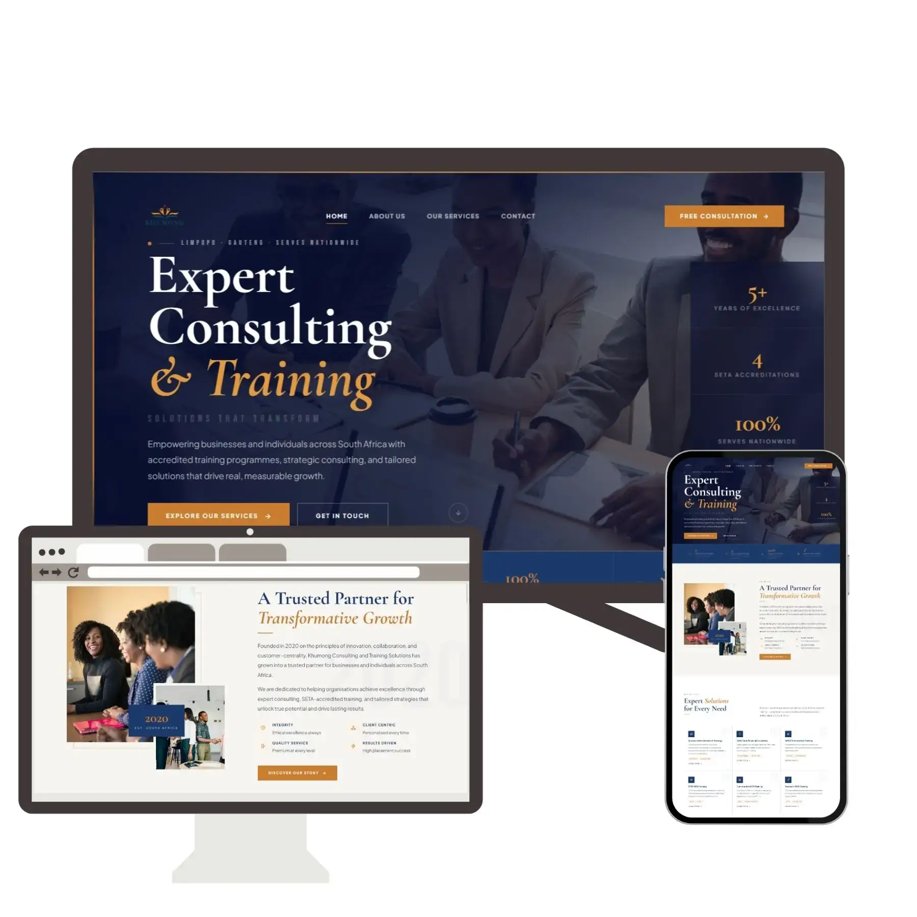 Khumong Solutions website – Elev8Web Randburg
