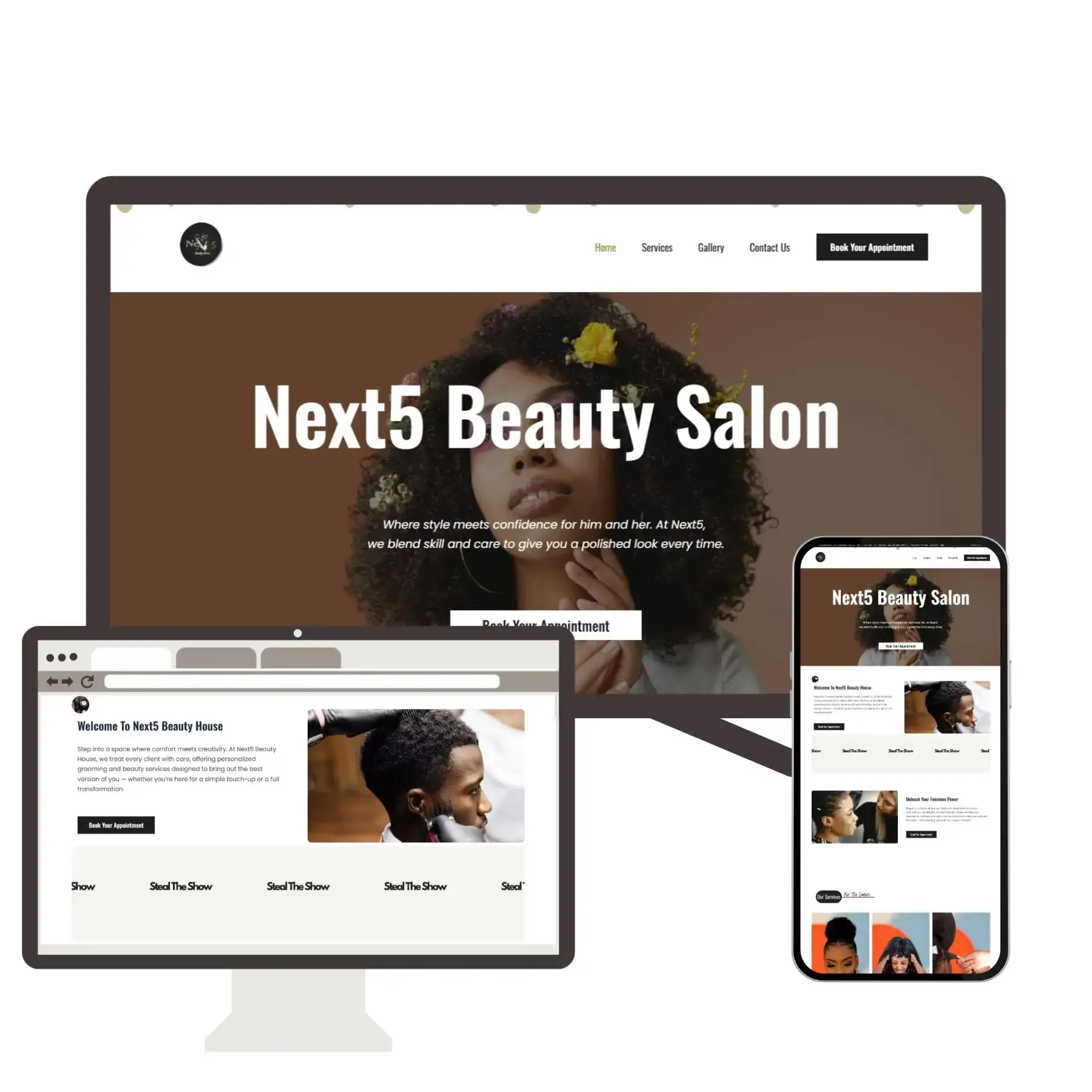 Next5 Salon beauty website – Elev8Web