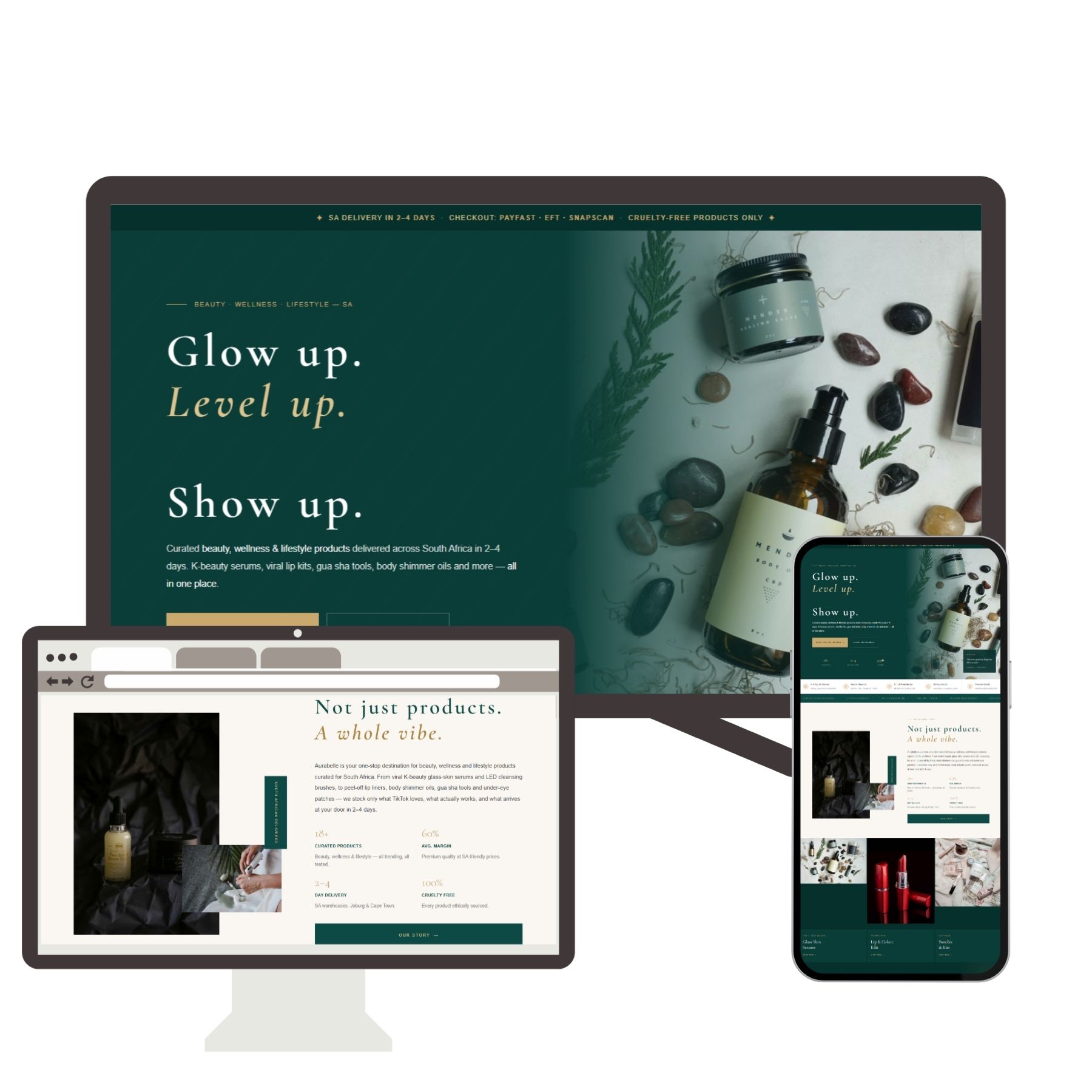 Aurabelle K-beauty online store designed by Elev8Web