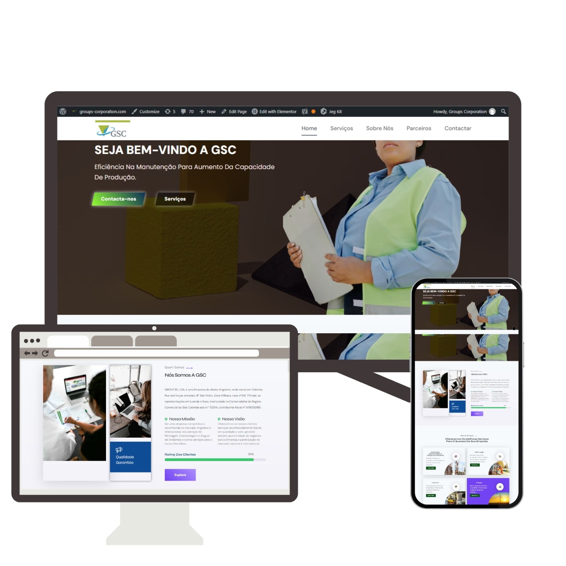 Groups Corporation website designed by Elev8Web